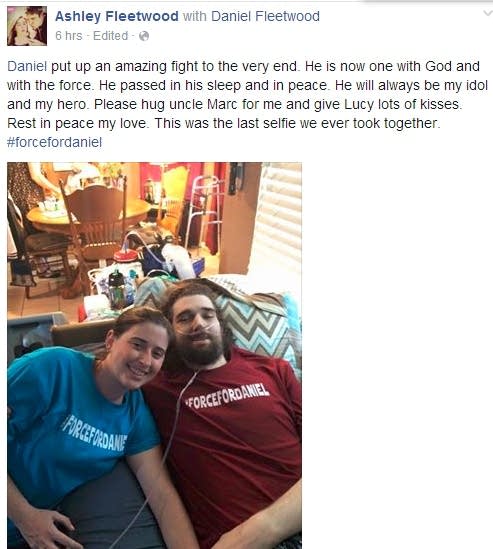 Last wish to see movie granted, Star Wars fan dies