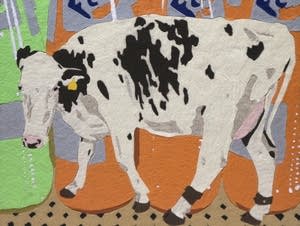 Detail of one of Wesley Fawcett Creigh's felt paintings.