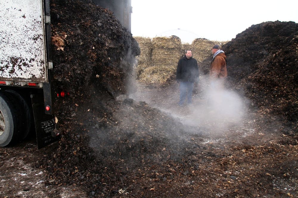 Emptying out the compost