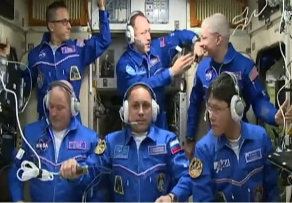 A moment of symbolism aboard the space station