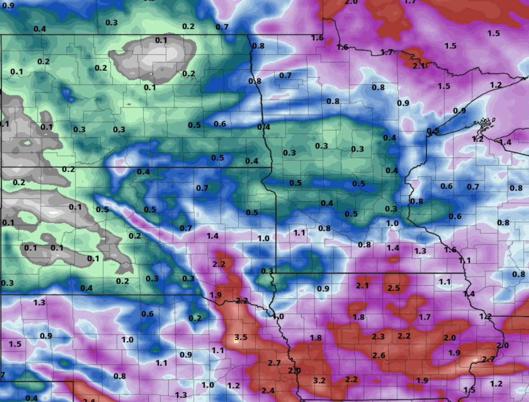 European model (ECMWF) precipitation output