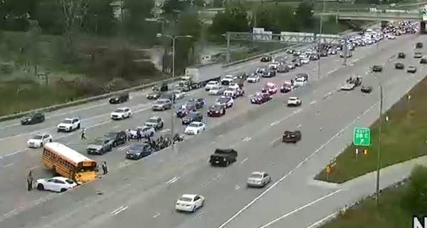 No serious injuries in crash involving school bus on I-35W in Mounds View 