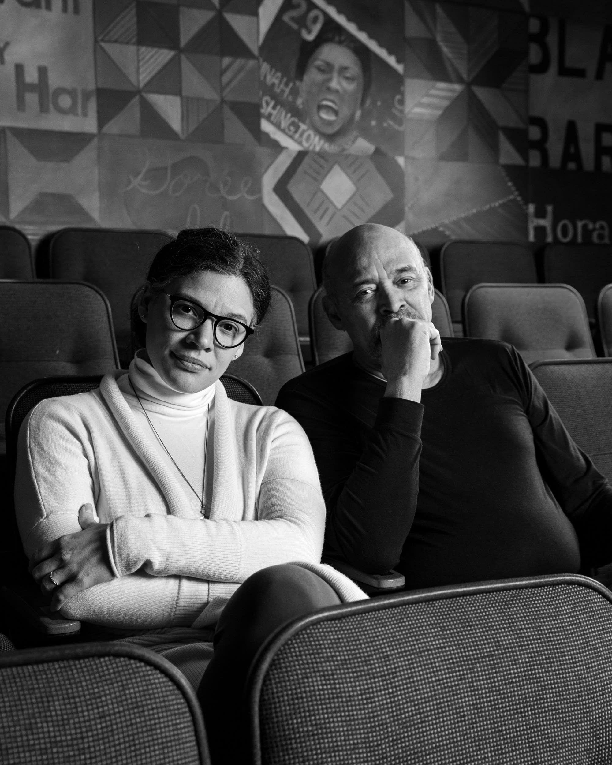 Sarah and Lou Bellamy sit for a portrait at Penumbra Theater in St. Paul.