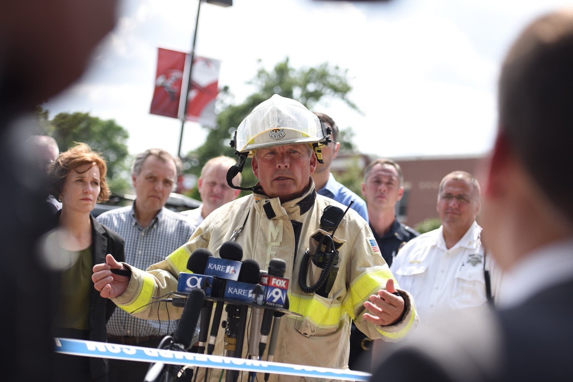 Officials hold news conference after explosion