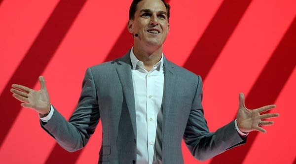 Andrew Wilson, CEO of Electronic Arts, speaks during Electronics Arts news conference on June 12, 2016 in Los Angeles, California.