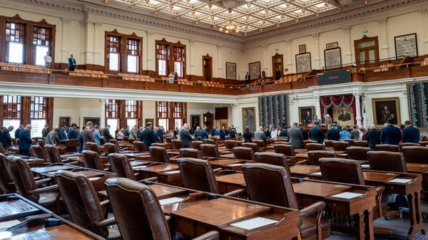 Many seats remain empty during the House meeting's call to order at the state Capitol on August 05, 2025 in Austin, Texas. Texas Democratic lawmakers have fled the state in an attempt to protest and deny quorum for votes on a proposed Republican redistricting plan. 