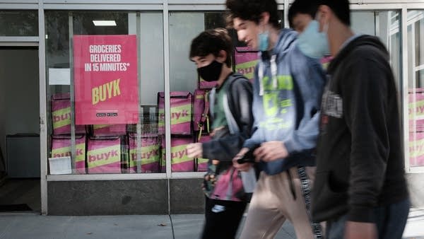 A New York City distribution center for Buyk, a 15-minute grocery delivery service, 
