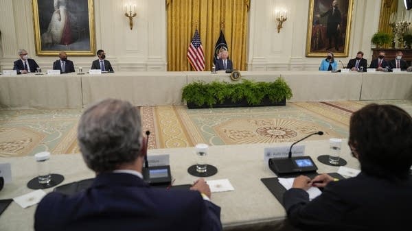President Joe Biden speaks during a meeting about cybersecurity in the White House on August 25, 2021. 