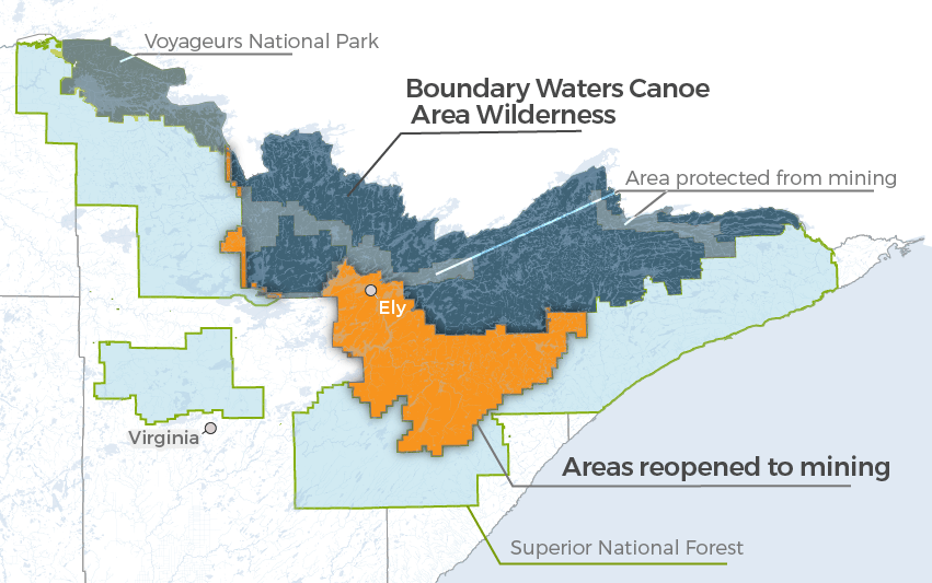 A ban on mining has been lifted around the BWCAW