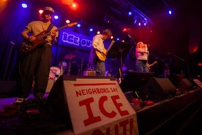 Caroline Smith performs with Hippo Campus.