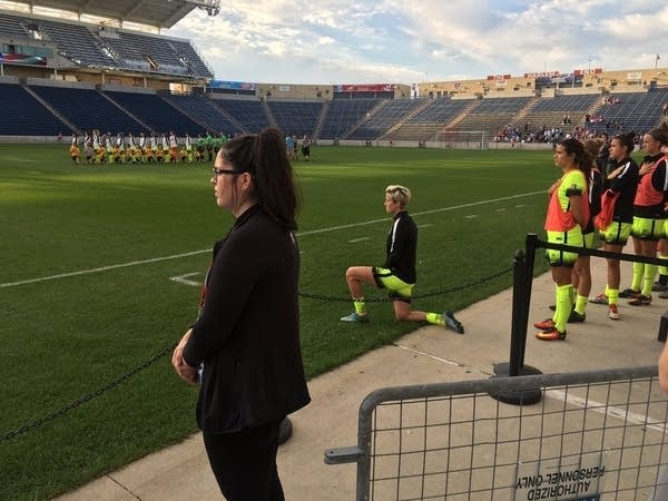 Soccer star kneels during National Anthem