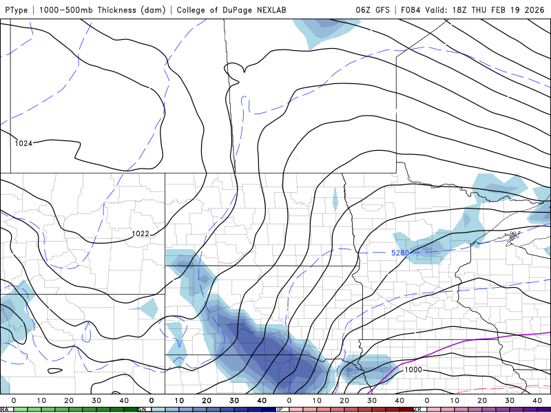Forecast precipitation Thursday 12 p.m. to Friday 12 p.m.