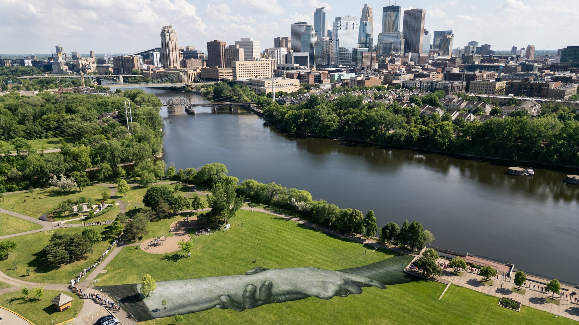 Massive mural debuts at Boom Island Park on Friday Massive mural debuts at Boom Island Park on Friday