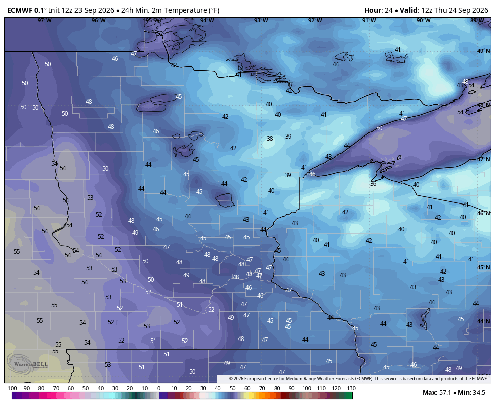 Low temps tonight