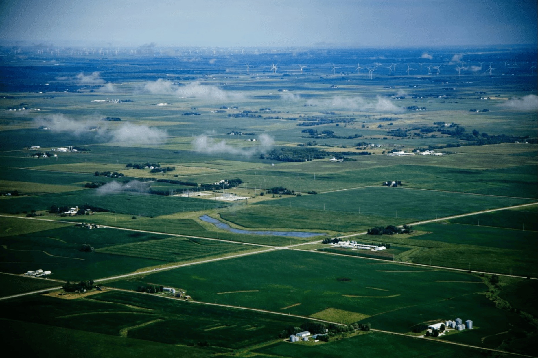 Farm fields in the horizon