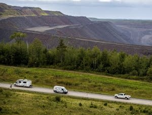 Traffic travels past United Taconite (top).