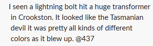 The most damage we had Wednesday