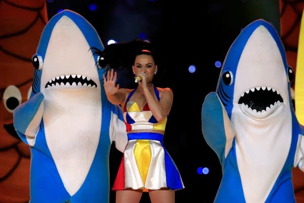 Katy Perry performs during the Super Bowl halftime show in 2015.