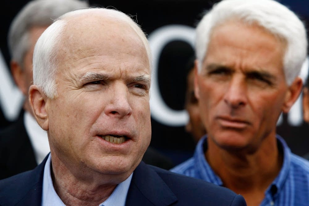 John McCain and Gov. Charlie Crist of Florida