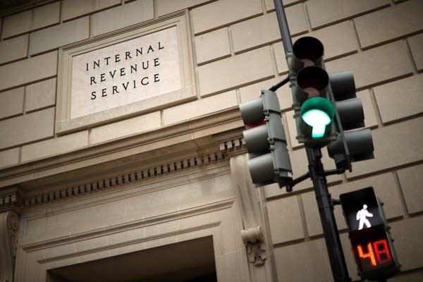 WASHINGTON, DC - APRIL 27: The Internal Revenue Service headquarters building appeared to be mostly empty April 27, 2020 in the Federal Triangle section of Washington, DC. The IRS called about 10,000 volunteer employees back to work Monday at 10 of its mission critical locations to work on taxpayer correspondence, handling tax documents, taking telephone calls and other actions related to the tax filing season.