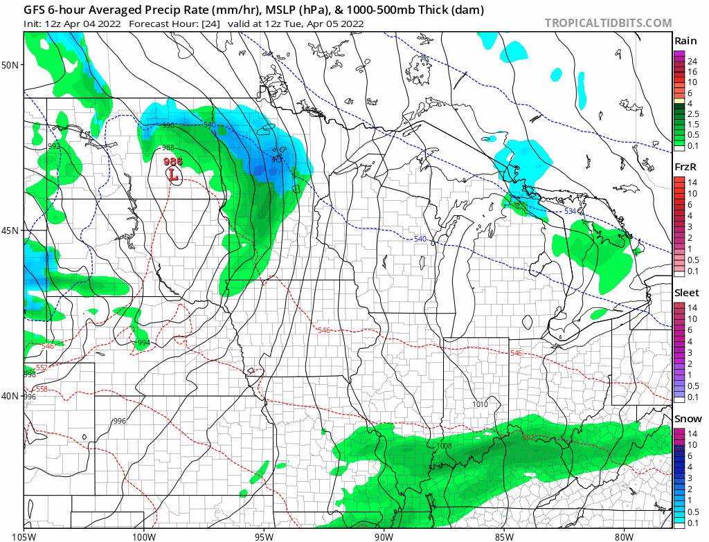 NOAA GFS model Tuesday into Thursday