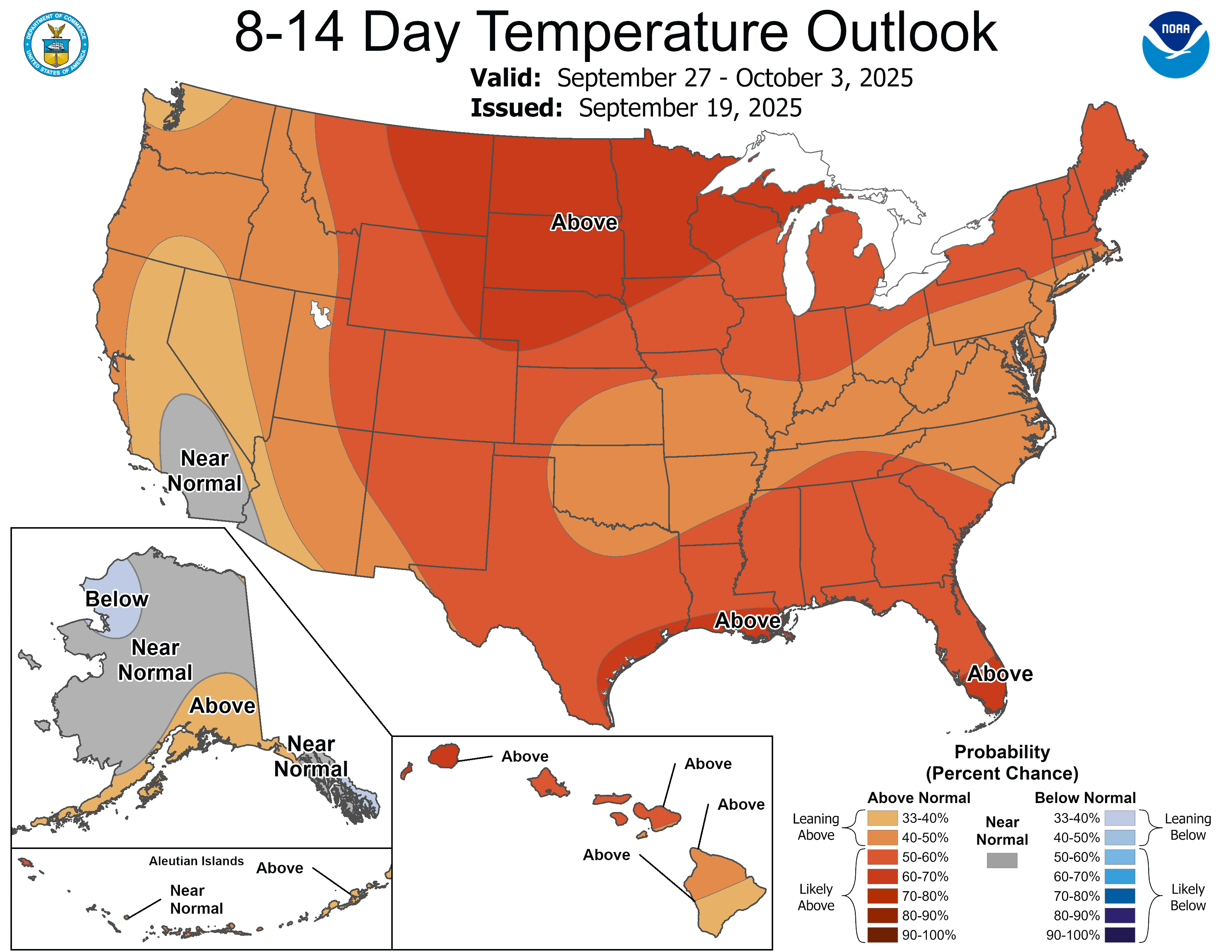 NOAA 8 to 14-day temperature outlook