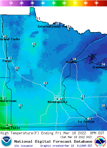 highs Friday