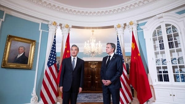 Chinese Foreign Minister Wang Yi, left, and U.S. Secretary of State Antony Blinken on Thursday.