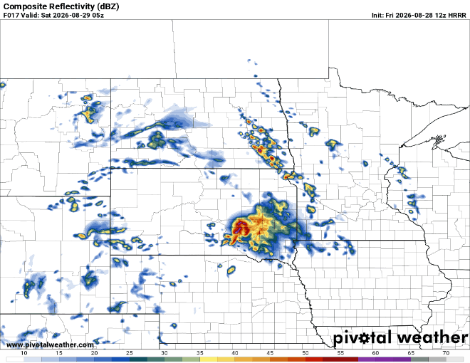 Forecast precipitation midnight Friday to Saturday 1 p.m.