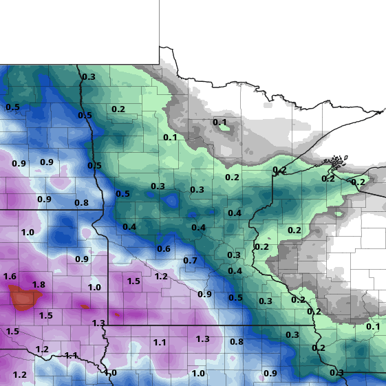 Occasional showers and thunder through early Sunday, then clearing