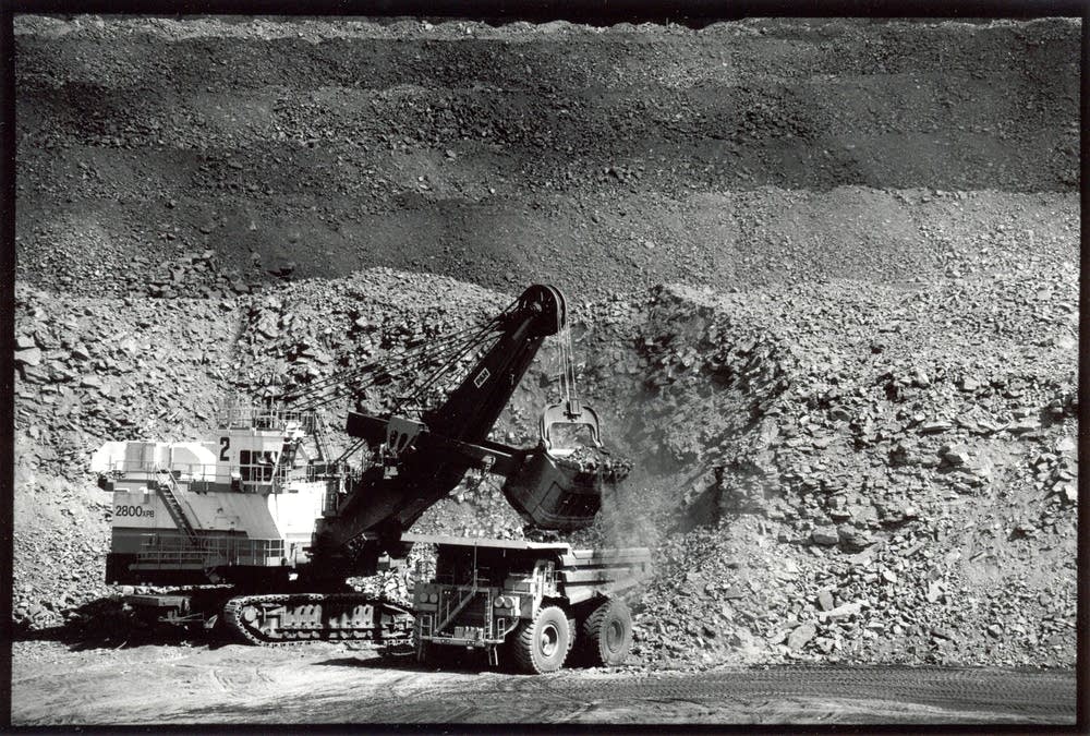 Digger and truck