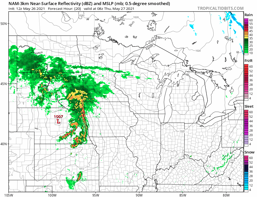NOAA NAM 3 km model Thursday