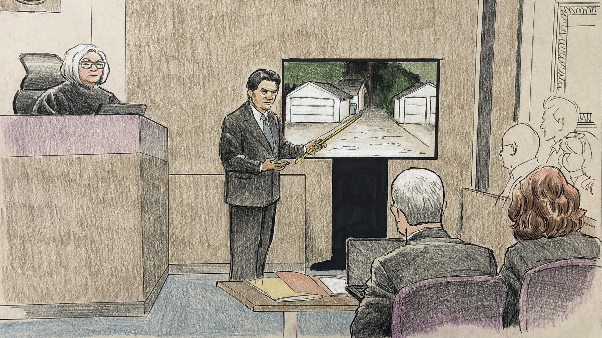 Investigator Adam Castilleja at the Noor trial on April 10.
