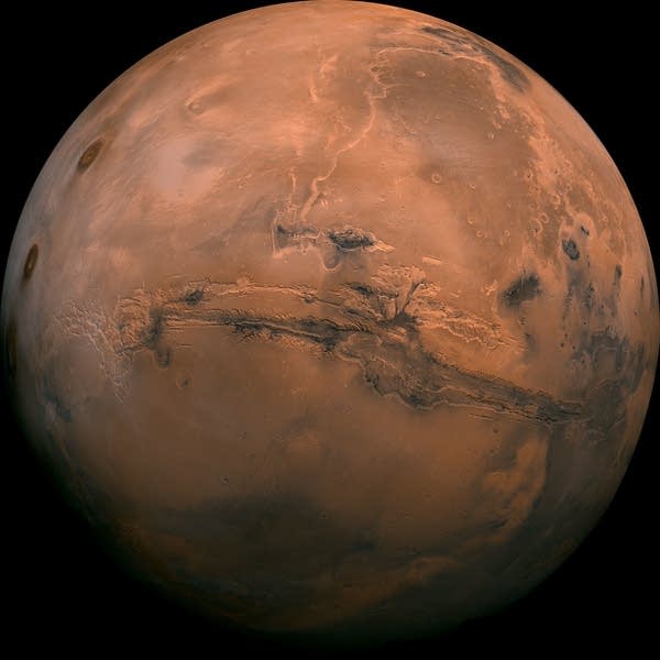 This image made available by NASA shows the planet Mars