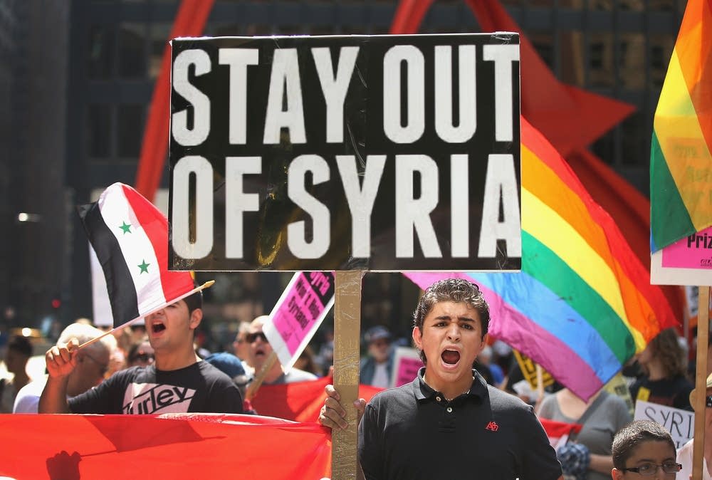 Protesters Demonstrate Against Intervention In Syr