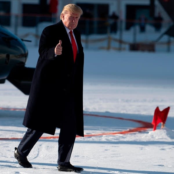 President Donald Trump arrives in Davos, Switzerland, on January 21, 2020, for the World Economic Forum.