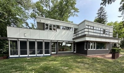 a modern, square-shaped home