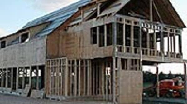 A barn being built by Robert Knowles Construction