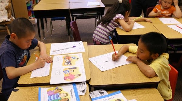 American students in a classroom in Alaska.