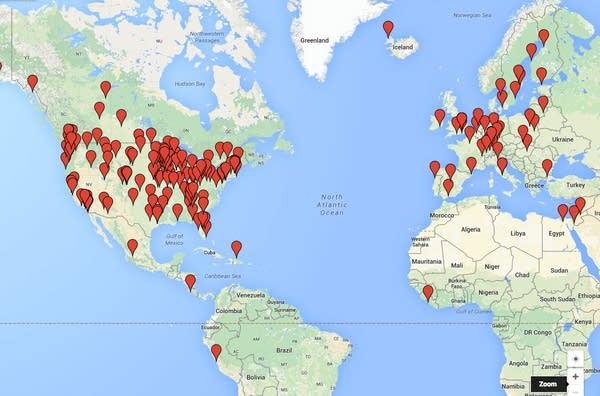 Mark Wheat's Global Shout-Out Map: Feb. 12, 2015