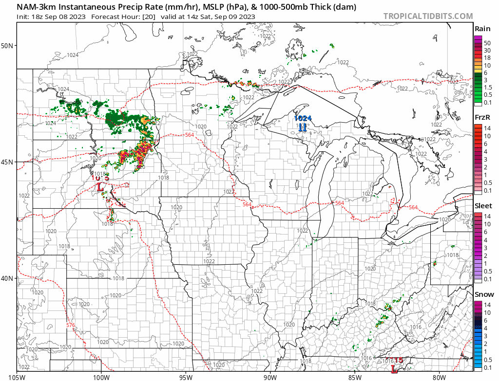 Shower chances Saturday; cooler, mainly dry Sunday