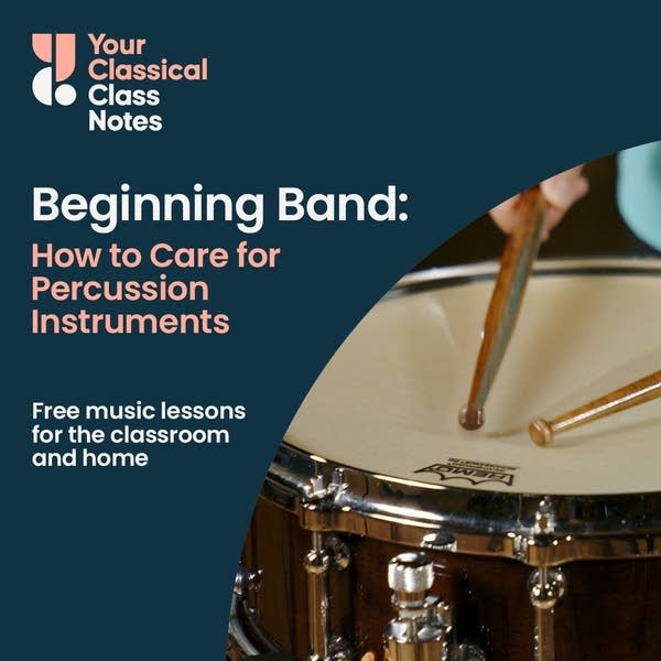 Class Notes thumbnail for a Beginning Band lesson. Includes percussionist Eri Isomura of the Minnesota Winds.
