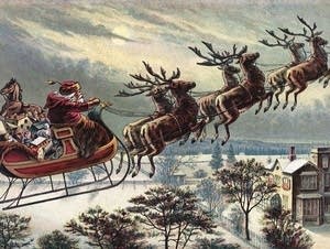 A vintage illustration of Santa Claus.