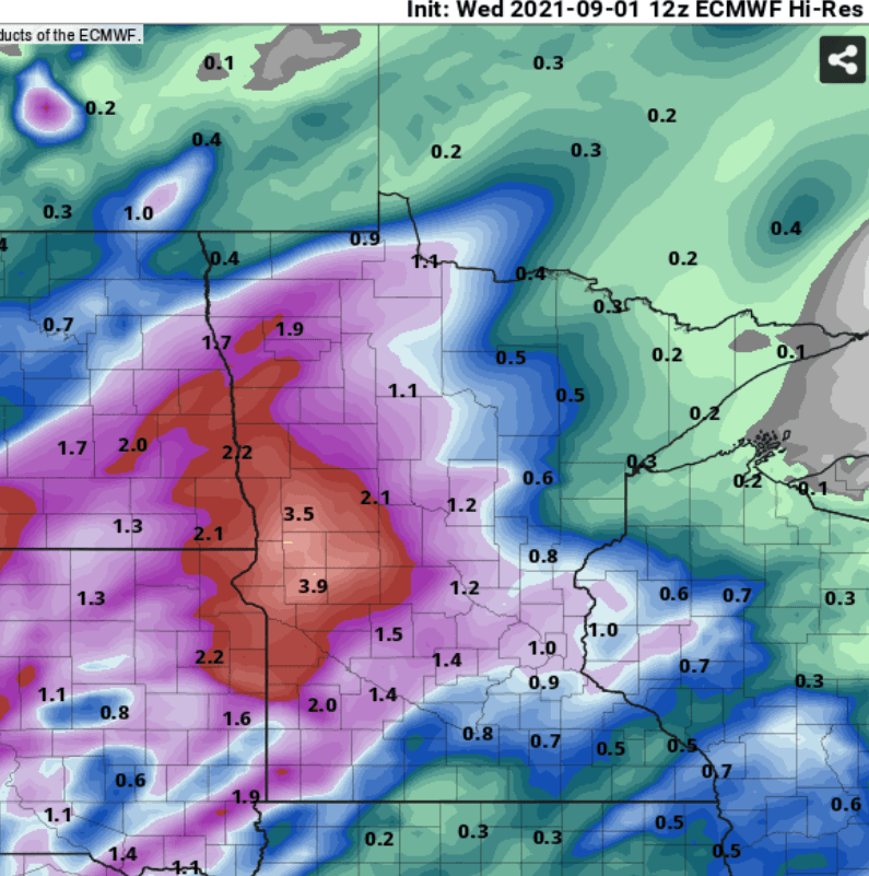 Another shot of rain Thursday; above average Labor Day weekend