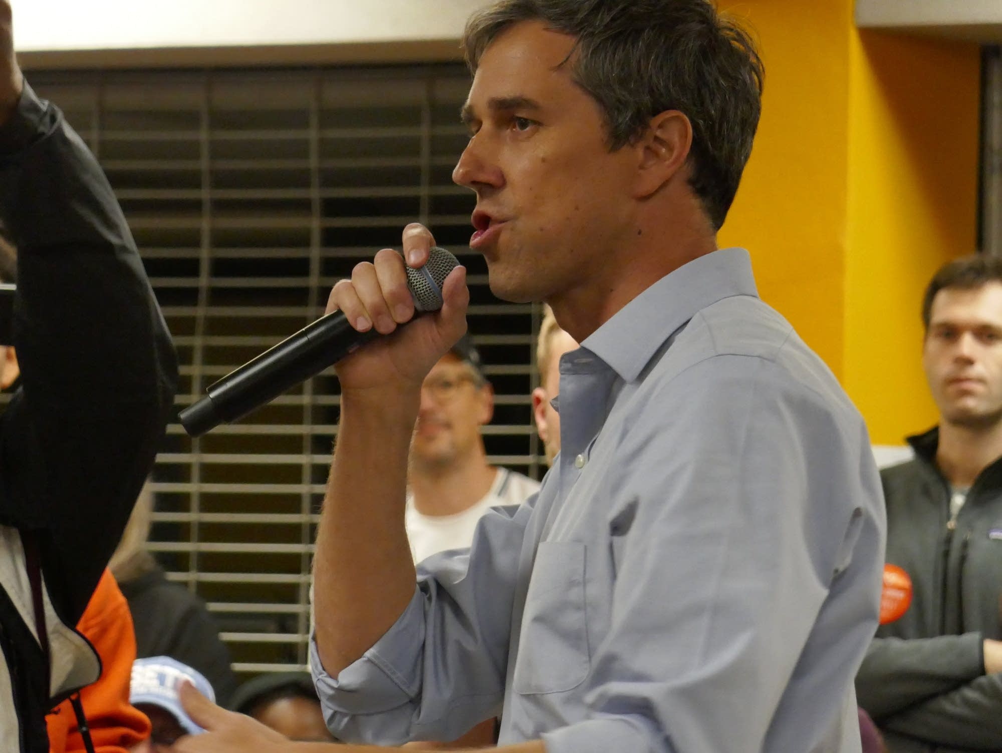 Democratic presidential candidate Beto O'Rourke speaks during a town hall