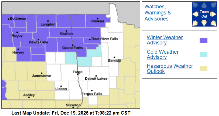 Cold weather and winter weather advisory