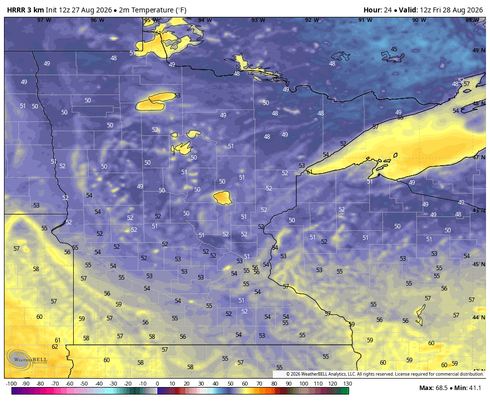 Low temps tonight