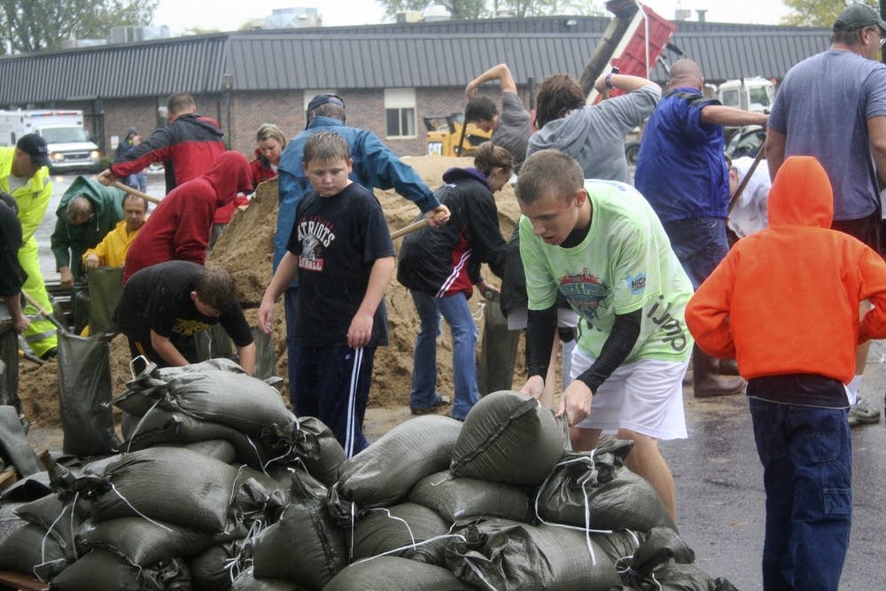 Filling sandbags