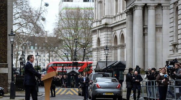 David Cameron speaks to the press following a cabinet meeting at Downing Street on February 20, 2016 in London, England. Cameron has returned to London after two days of talks in Brussels with EU leaders. He said the deal will give the United Kingdom, 'special status', and it includes changes to EU treaties. An in/out referendum on EU membership will take place on June 23rd this year.