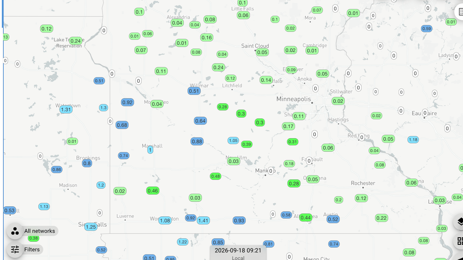 rain thus far